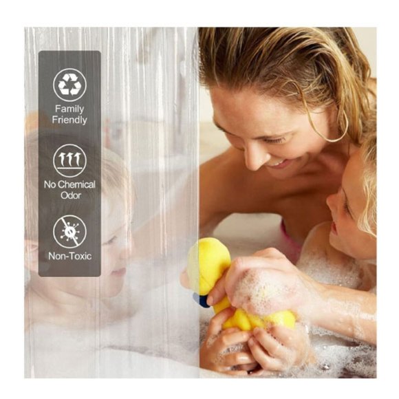 (2 Pack) PVC Vinyl Super Heavyweigt Waterproof Shower Curtain Liner Clear Color - Picture 4 of 9